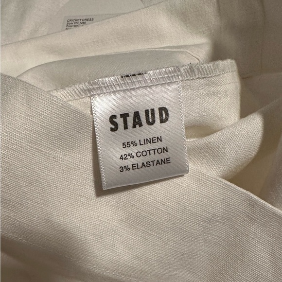 STAUD Cricket Dress with lattice detail, Linen, White, size 6, NWT - Picture 6 of 7